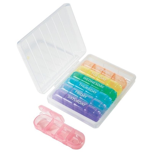 Health & Wellness Removable 7 Day Tablet Organiser With Case