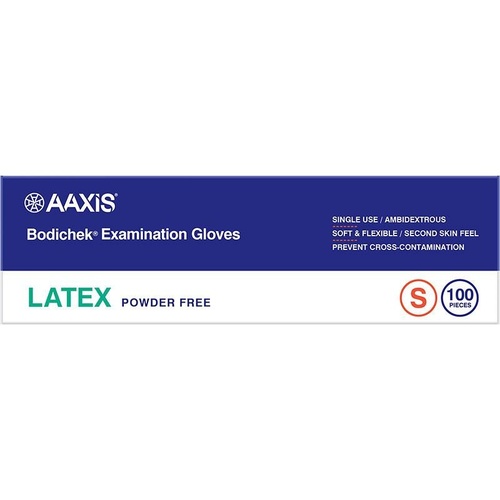 Bodichek Latex Disposable Gloves Powder Free Small 100 Pack
