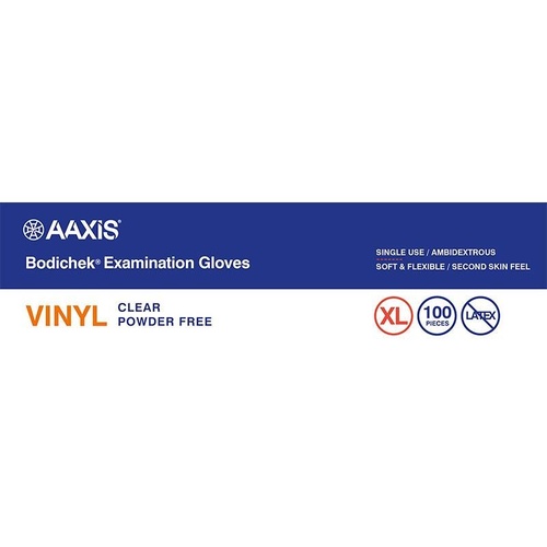 Bodichek Vinyl Disposable Gloves Powder Free XL 100 Pack