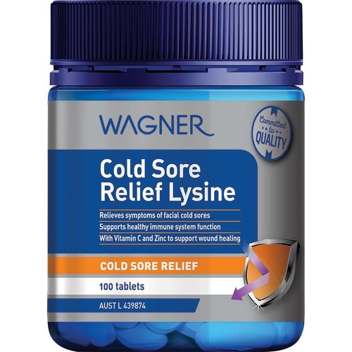 Wagner Cold Sore Relief Lysine 100 Tablets