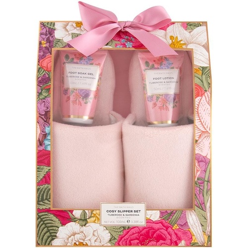 Bath Haus Cozy Comfort Slipper Set Tuberose & Gardenia Scented