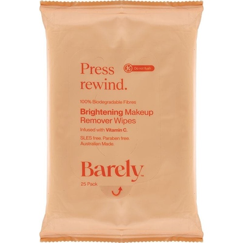Barely Brightening Vitamin C & Cucumber Makeup Removal Wipes 25 Pack