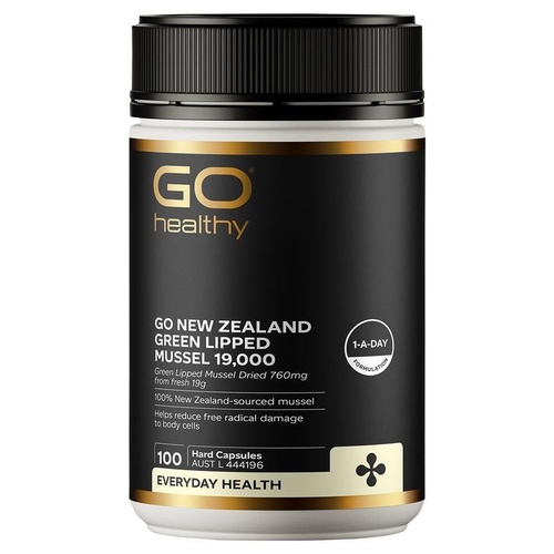 Go Healthy Mussel NZ Green Lipped 19000mg 100 Hard Capsule Exclusive Size