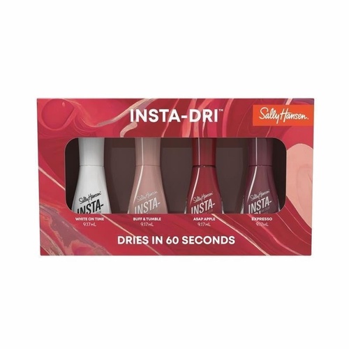 Sally Hansen Insta-Dri White On Time + Buff & Tumble + ASAP Apple & Espresso
