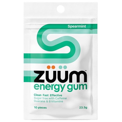 Zuum Energy Chewing Gum Spearmint 10 Pieces