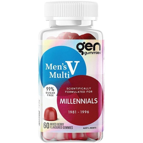 GEN Millennial Gummies Men's Multivitamin Mixed Berry 60 Pack