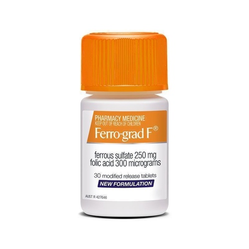 Ferro-Grad F Iron & Folic Acid 30 Tablets NEW