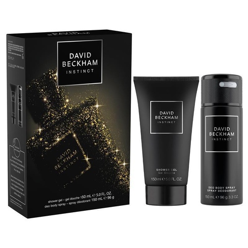 David Beckham Instinct Shower Gel And Body Spray Set 150ml Black Box