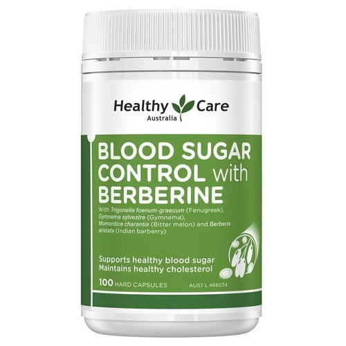 Healthy Care Blood Sugar Control with Berberine 100 Capsules