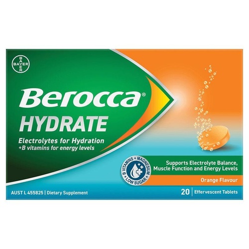 Berocca Hydrate Orange 20 Effervescent Tablets