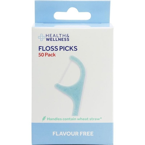 Health & Wellness Dental Floss Picks 50 Pack Flavour Free