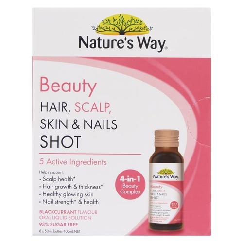 Natures Way Beauty Hair Scalp Skin & Nails Shots 8x50ml