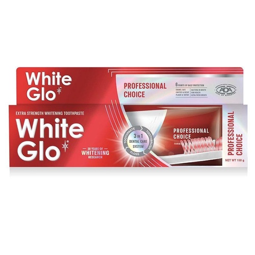 White Glo Toothpaste Professional Choice Extra Strength Whitening 150g