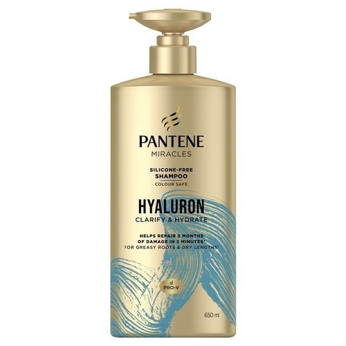 Pantene Miracles Hyaluron Clarify & Hydrate Silicone-Free Shampoo 650ml