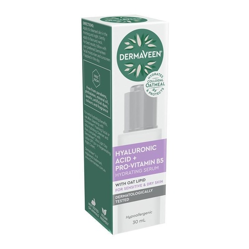 DermaVeen Face Hyaluronic Acid + Pro-Vitamin B5 Hydrating Serum 30ml