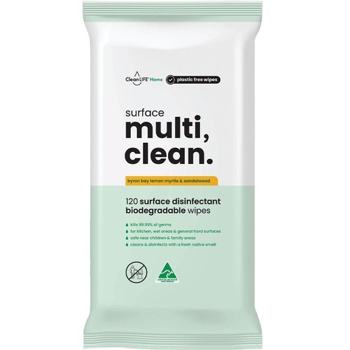 CleanLIFE Surface Multi Clean Wipes 120 Pack