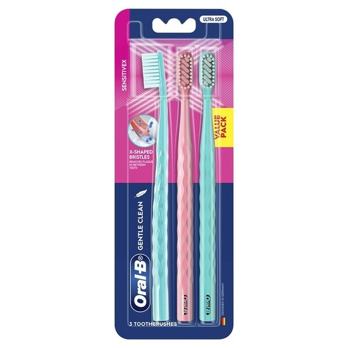 Oral B Toothbrush SensitiveX Gentle Clean 3 Pack
