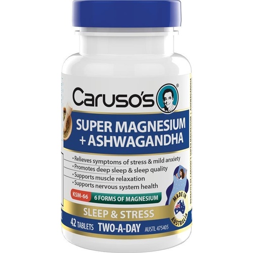 Carusos Super Magnesium + Ashwagandha 42 Tablets