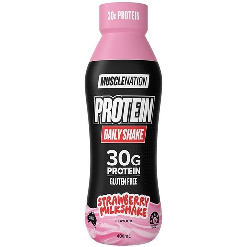 Muscle Nation RTD Protein Daily Shake Strawberry Milkshake 400ml