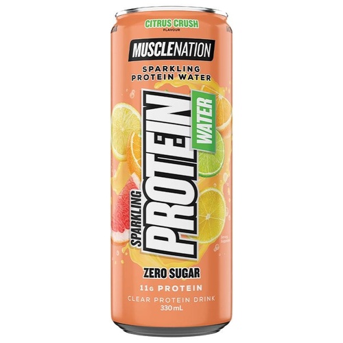 Muscle Nation Protein Water Sparkling Flavour Citrus Crush 330 ml