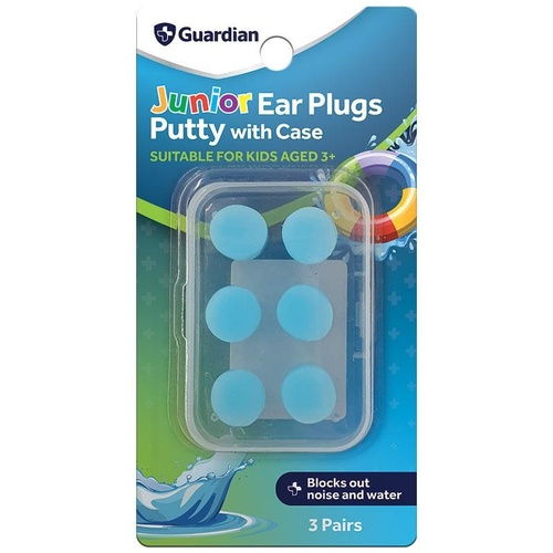 Guardian Junior Ear Plugs Putty with Case 3 Pairs