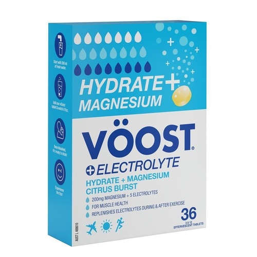 Voost Hydrate + Magnesium Citrus Burst Effervescent Tablets 36 Pack