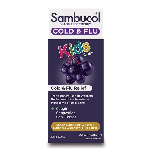 Sambucol Kids Cold & Flu Liquid 250ml Exclusive Size
