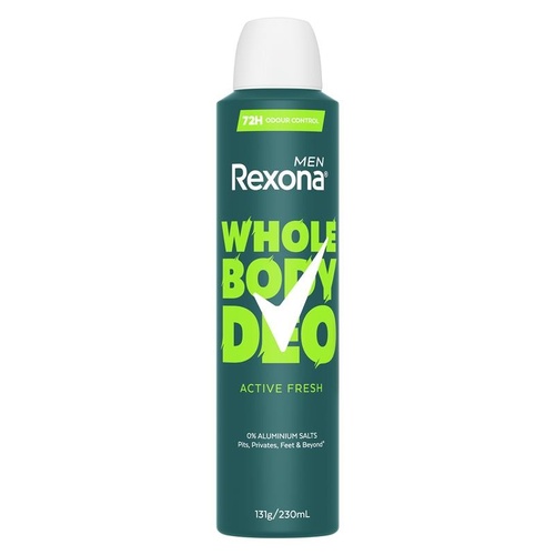 Rexona Men Whole Body Deodorant Aerosol Active Fresh 230ml