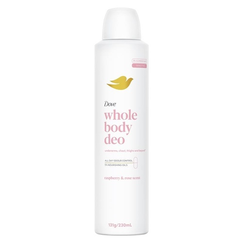 Dove Women Whole Body Deodorant Aerosol Raspberry & Rose 230ml