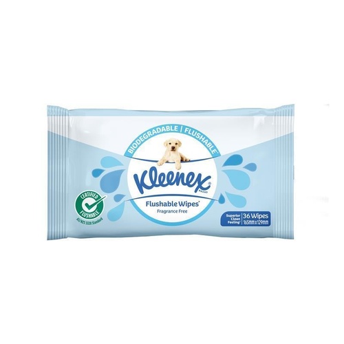 Kleenex Flushable Wipes Fragrance Free 36 Wipes