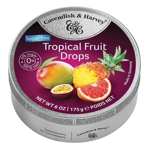 Cavendish & Harvey Sugar Free Tropical Fruit Tin 175g