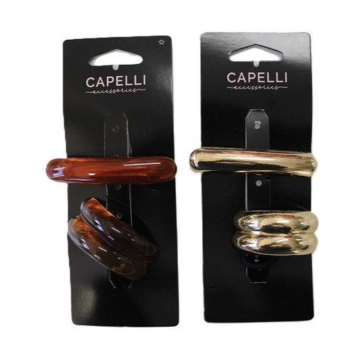 Capelli Ladies Gold/Tort Ponytail Cuff + Bar Clip Set