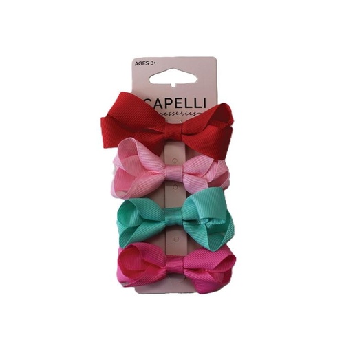 Capelli Kids Bow Clips Cherry