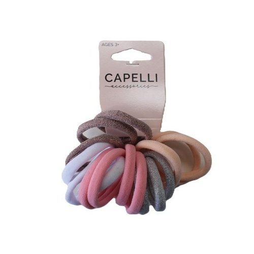 Capelli Kids Nylon Hair Ties Light 16pk