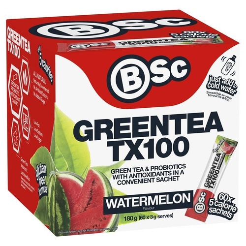 BSc Green Tea TX100 Watermelon 60 x 3g Serve NEW