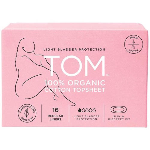 TOM Organic Incontinence Liners Regular 16 Pack