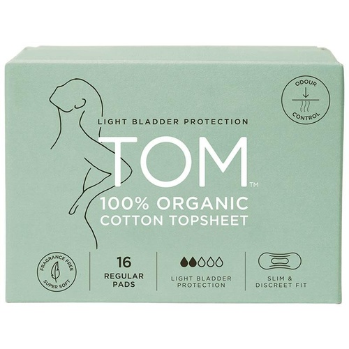 TOM Organic Incontinence Pads Regular 16 Pack