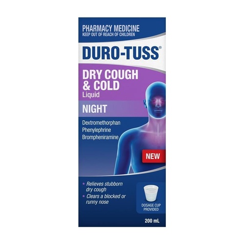 Durotuss Dry Cough & Cold Liquid Night 200ml