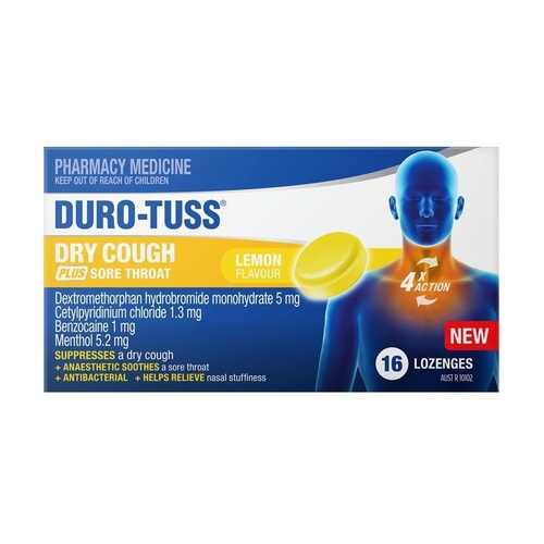 Durotuss Dry Cough Lemon 16 Lozenges