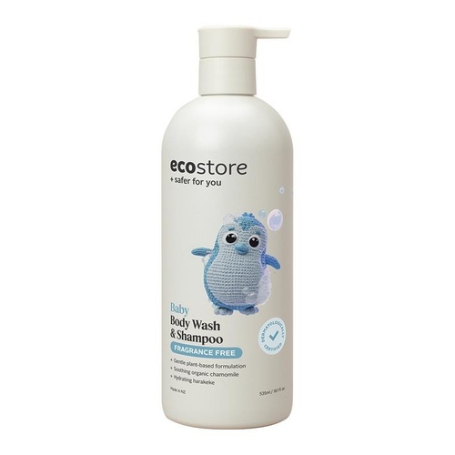 Ecostore Baby Fragrance Free Body Wash & Shampoo 535ml