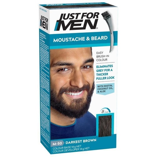Just for Men Moustache & Beard Brush In Colour Gel Darkest Brown