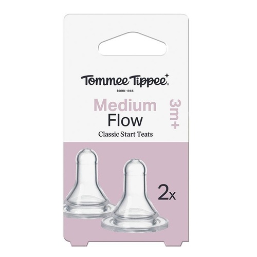 Tommee Tippee Classic Start Medium Flow Teats 2 Pack