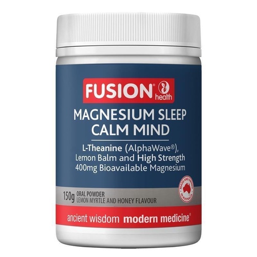 Fusion Magnesium Sleep Calm Mind Lemon Myrtle and Honey Flavour 150g Powder