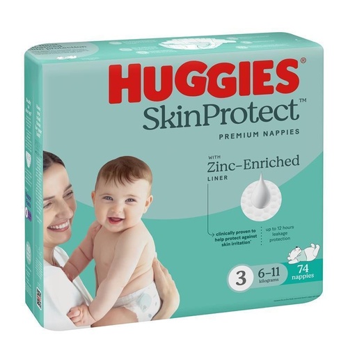 Huggies Skin Protect Nappies Size 3 (6-11 Kg) 74 Pack