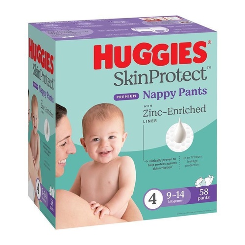 Huggies Skin Protect Nappies Size 4 (9-14 Kg) 58 Pack