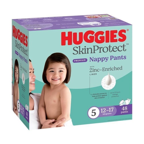 Huggies Skin Protect Nappies Size 5 (12-17 Kg) 48 Pack