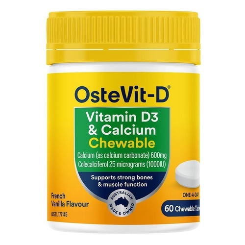 OsteVit-D Vitamin D3 & Calcium Chewable 60 Tablets
