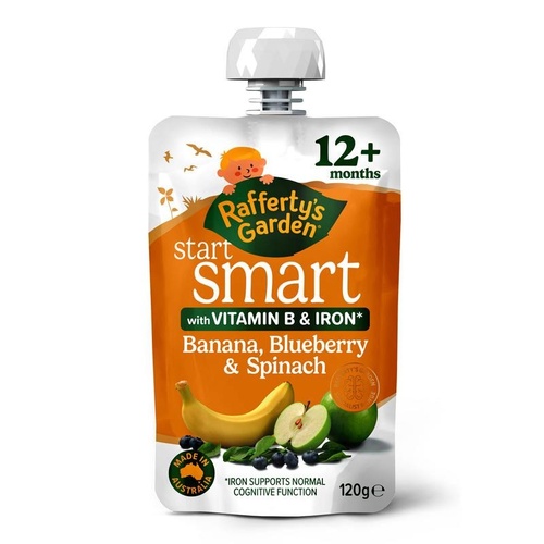 Raffetys Garden Smart Banana Spinach and Blueberry 120g