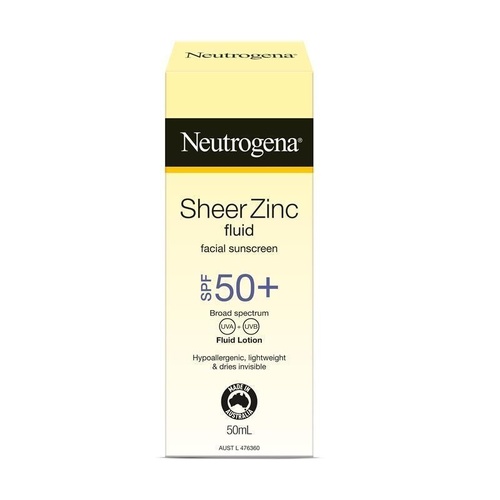Neutrogena Sheer Zinc Face Fluid SPF50+ 50mL