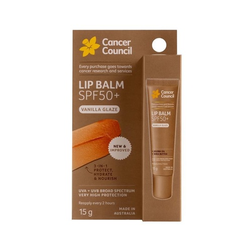 Cancer Council Lip Balm SPF50+ Vanilla Glaze 15g